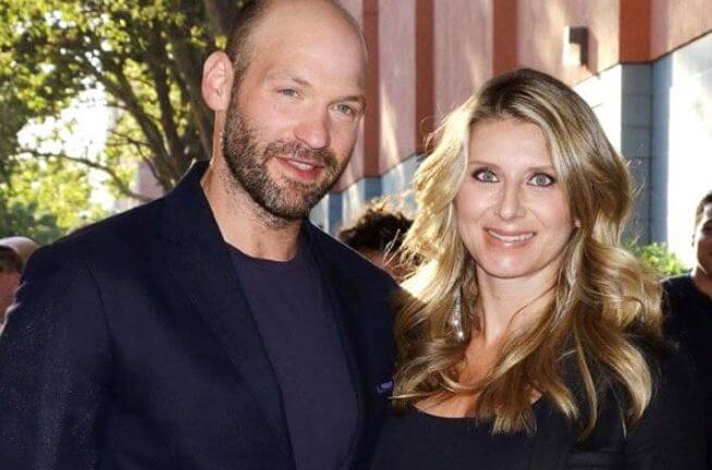 Judith Stoll's son, Corey Stoll, with wife, Nadia Bowers.